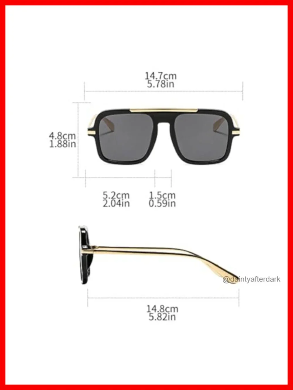 Vintage Oversized Retro Square Sunglasses Pilot UV400 Protection Shades